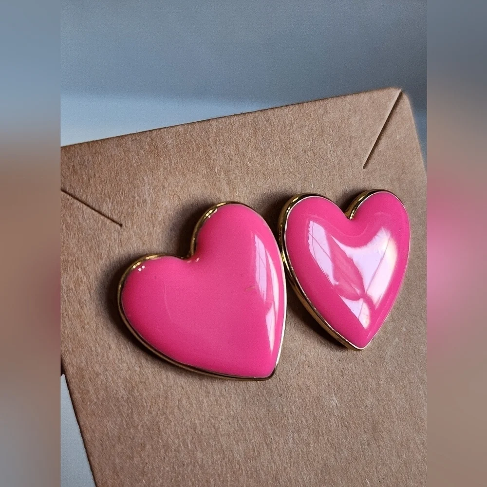 Barbie Pink Heart Shaped Stud Earrings
